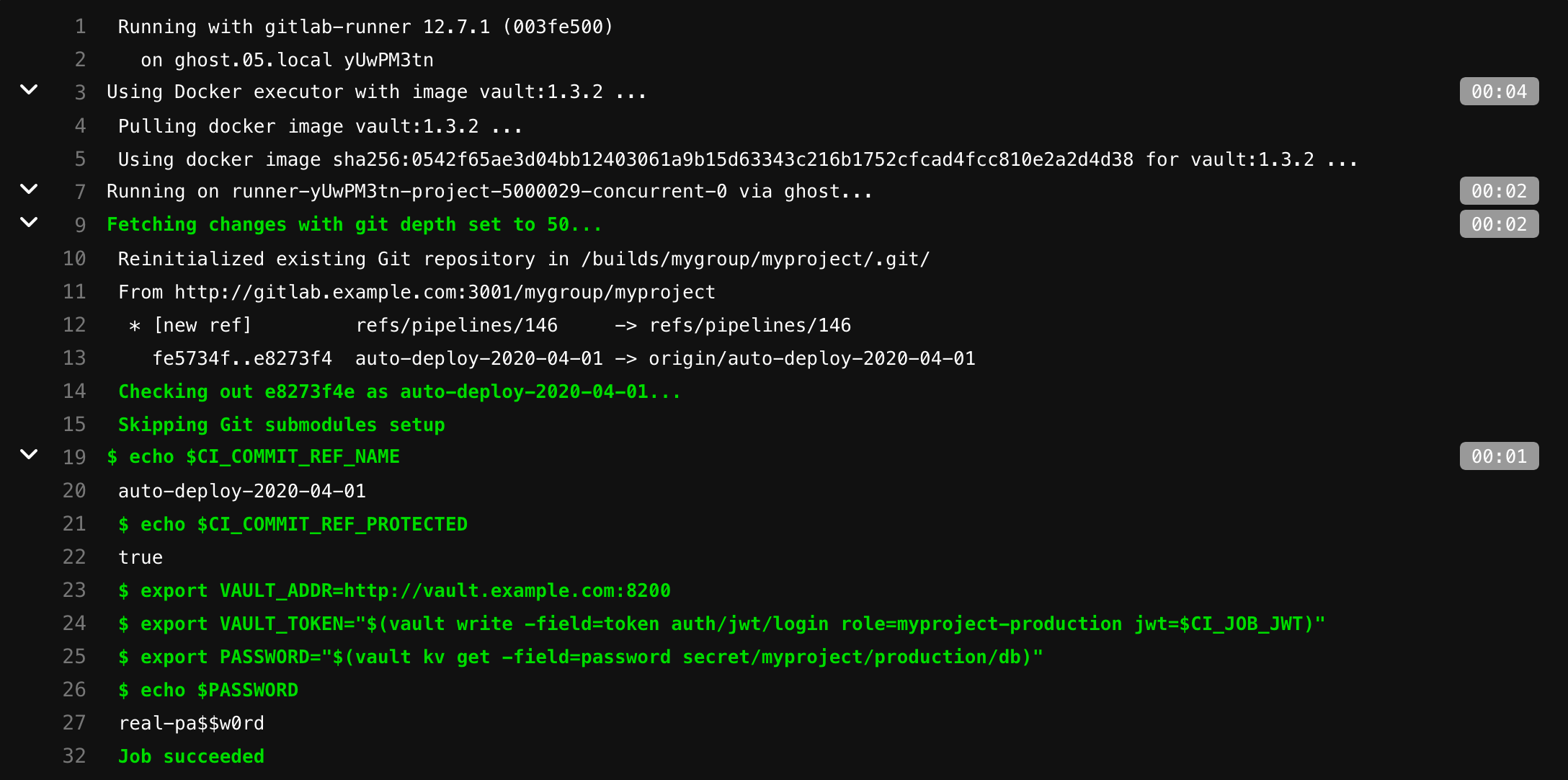 read secrets production example